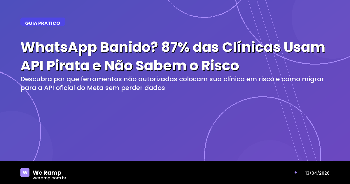 WhatsApp Banido? 87% das Clínicas Usam API Pirata e Não Sabem o Risco
